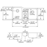 Elkay Lustertone Classic Stainless Steel 40" x 20-1/2" x 9-7/8", Triple Bowl Undermount Sink