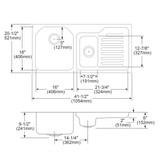 Elkay Lustertone Classic Stainless Steel 41-1/2" x 20-1/2" x 9-1/2" 40/60 Double Bowl Undermount Sink Kit