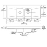 Elkay Lustertone Classic Stainless Steel 66" x 25" x 7-1/2", 0-Hole Equal Double Bowl Sink Top with Drainboard