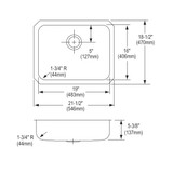 Elkay Lustertone Classic Stainless Steel, 21-1/2" x 18-1/2" x 5-3/8" Single Bowl Undermount ADA Sink