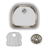 Elkay Lustertone Classic Stainless Steel, 23-5/8" x 21-1/4" x 7-1/2", Single Bowl Undermount Sink Kit