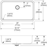 Elkay Lustertone Classic Stainless Steel, 30-1/2" x 18-1/2" x 7-1/2", Single Bowl Undermount Sink Kit w/Perfect Drain
