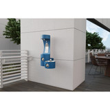 Elkay Outdoor ezH2O Bottle Filling Station Wall Mount with Single Fountain Non-Filtered Non-Refrigerated Blue