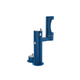 Elkay Outdoor ezH2O Lower Bottle Filling Station Bi-Level Pedestal with Pet Station Non-Filtered Non-Refrigerated Blue