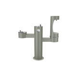 Elkay Outdoor ezH2O Lower Bottle Filling Station Tri-Level Pedestal Non-Filtered Non-Refrigerated Gray
