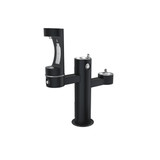 Elkay Outdoor ezH2O Middle Bottle Filling Station Tri-Level Pedestal Non-Filtered Non-Refrigerated Black