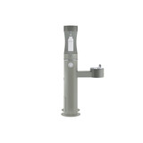 Elkay Outdoor ezH2O Upper Bottle Filling Station Bi-Level Pedestal with Pet Station Non-Filtered Non-Refrigerated Gray