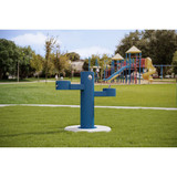 Elkay Outdoor Tri-Level Pedestal Fountain Non-Filtered Non-Refrigerated Blue