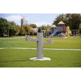 Elkay Outdoor Tri-Level Pedestal Fountain Non-Filtered Non-Refrigerated Gray