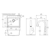 Elkay Quartz Classic 25" x 22" x 9-1/2" Single Bowl Drop-in Sink Kit with Filtered Faucet Greystone