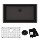 Elkay Quartz Classic 33" x 18-7/16" x 9-7/16" Single Bowl Undermount Sink Kit Black