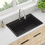 Elkay Quartz Classic 33" x 20-7/8" x 9-7/16" Single Bowl Drop-in Sink Black