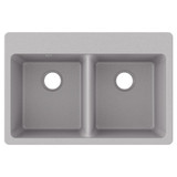 Elkay Quartz Classic 33" x 22" x 9-1/2" Equal Double Bowl Drop-in Sink Greystone