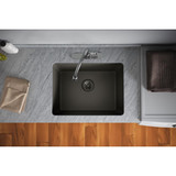 Elkay Quartz Perfect Drain 3-1/2" Removable Polymer Basket Strainer and Rubber Stopper Dusk Gray