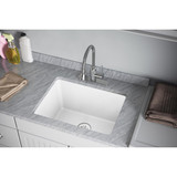 Elkay Quartz Perfect Drain 3-1/2" Removable Polymer Basket Strainer and Rubber Stopper White