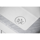 Elkay Quartz Perfect Drain 3-1/2" Removable Polymer Basket Strainer and Rubber Stopper White