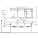 Elkay Rigidbilt Stainless Steel 85-1/2" x 29-3/4" x 12-3/4" Floor Mount Triple Compartment Scullery Sink