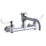Elkay Service/Utility 8" Centerset Wall Mount Faucet with 7" Vented Spout 4" Wristblade Handles 1/2" Offset Inlets