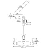 Elkay Service/Utility Single Hole Wall Mount Faucet w/7" Bucket Hook Spout 2" Lever Handles 2" Inlet Chrome