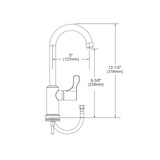 Elkay Single Hole 12-1/2" Vandal Resistant Deck Mount Faucet with Gooseneck Spout Lever Handle on Left Side Chrome