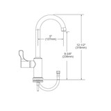 Elkay Single Hole 12-1/2" Vandal Resistant Deck Mount Faucet with Gooseneck Spout Lever Handle on Right Side Chrome