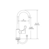 Elkay Single Hole 8-5/8" Deck Mount Faucet with Gooseneck Spout Lever Handle on Left Side Chrome