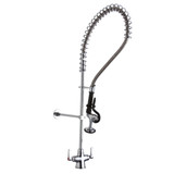 Elkay Single Hole Concealed Deck Mount Faucet 44in Flexible Hose w/1.2 GPM Spray Head 2" Lever Handles 1.2 GPM Spray Head