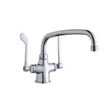 Elkay Single Hole with Concealed Deck Faucet with 10" Arc Tube Spout 6" Wristblade Handles Chrome