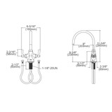 Elkay Single Hole with Concealed Deck Laminar Flow Faucet with 8" Gooseneck Spout 2" Lever Handles Chrome