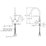Elkay Single Hole with Concealed Deck Laminar Flow Faucet with 8" Gooseneck Spout 4" Wristblade Handles Chrome