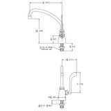 Elkay Single Hole with Single Control Faucet with 10" Arc Tube Spout 6" Wristblade Handle Chrome