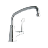 Elkay Single Hole with Single Control Faucet with 12" Arc Tube Spout 4" Wristblade Handle Chrome