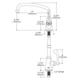 Elkay Single Hole with Single Control Faucet with 12" Arc Tube Spout 4" Wristblade Handle Chrome