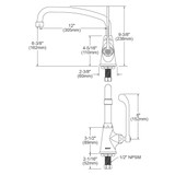 Elkay Single Hole with Single Control Faucet with 12" Arc Tube Spout 6" Wristblade Handle Chrome