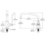 Elkay Single Hole with Single Control Faucet with 14" Arc Tube Spout 6" Wristblade Handles Chrome