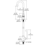 Elkay Single Hole with Single Control Faucet with 4" Gooseneck Spout 6" Wristblade Handle Chrome