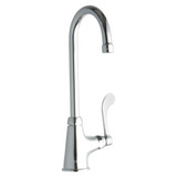 Elkay Single Hole with Single Control Faucet with 5" Gooseneck Spout 4" Wristblade Handle Chrome