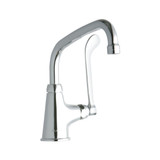 Elkay Single Hole with Single Control Faucet with 8" Arc Tube Spout 6" Wristblade Handle Chrome
