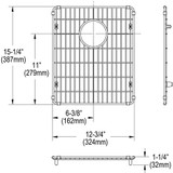 Elkay Stainless Steel 12-3/4" x 15-1/4" x 1-1/4" Bottom Grid