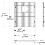 Elkay Stainless Steel 12-3/4" x 15-1/4" x 1-1/4" Bottom Grid