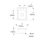 Elkay Stainless Steel 13" x 17" x 6" 18 Gauge One Compartment Drop-In Sink