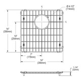 Elkay Stainless Steel 14" x 14" x 1-1/4" Bottom Grid