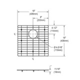 Elkay Stainless Steel 16" x 16" x 11/16" Bottom Grid