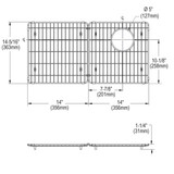 Elkay Stainless Steel 28-1/4" x 14-5/16" x 1-1/4" Bottom Grid