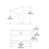 Elkay Stainless Steel 33" x 16-13/16" x 30" Wall Hung Single Station Surgeon Scrub Sink