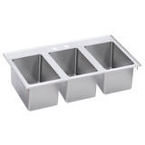Elkay Stainless Steel 37" x 19" x 10" 18 Gauge Three Drop-In Compartment Sink