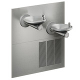 Elkay SwirlFlo Bi-level High Efficiency ADA Fountain with Mounting Frame and Vandal Resistant Bubbler Filtered Refrigerated Stainless