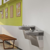Elkay Versatile Wall Mount Bi-level ADA Cooler Filtered Refrigerated Light Gray Granite