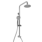 Jaclo Subway Line 90Degree Retro Fit Exposed Pipe Kit with Handheld Slider, Diverter, Shower Head, and Handshower in Satin Nickel Finish