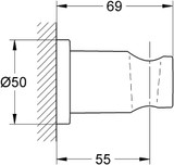 Grohe 27074000 Rainshower Wall Hand Shower Holder Round In Starlight Chrome Finish